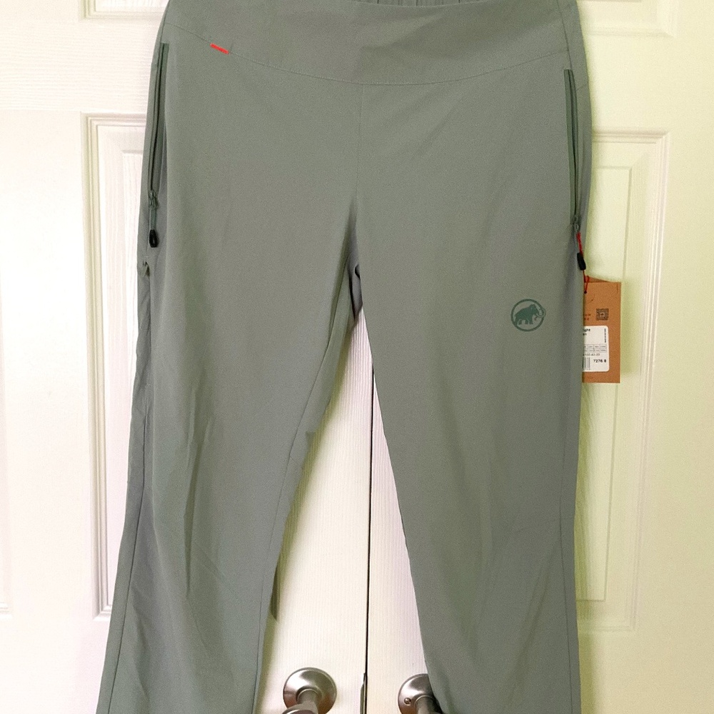 Mammut Women's Light Gray Green Track Pants with Zip Pockets